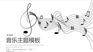 Music theme PPT template with simple note background