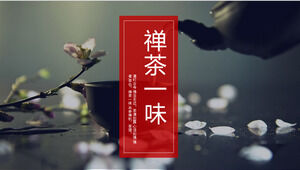 เทมเพลต PPT วัฒนธรรมการดื่มชา "Zen Tea Blindly"
