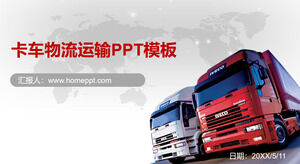 Truck background logistics transportation PPT template
