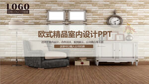 Plantilla PPT de exhibición de diseño de interiores de empresa de decoración europea
