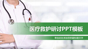 Template PPT Rumah Sakit dengan latar belakang dokter sederhana