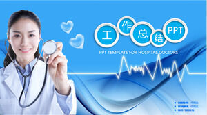 Modelo de PPT de relatório de resumo de trabalho de médico hospitalar