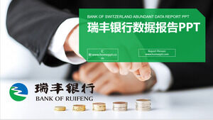 Modello PPT del rapporto dati di Ruifeng Bank con sfondo di monete