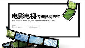Modelo PPT de relatório de resumo de trabalho da indústria de mídia de cinema e televisão fresco