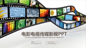 Modelo de PPT de mídia de filme e televisão de fundo de filme de filme