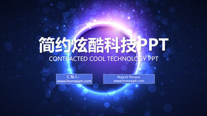 PPT-Vorlage für den Arbeitsplan der Technologiebranche mit coolem Lichtpunkthintergrund