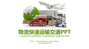 Laporan ringkasan kerja industri logistik dan transportasi hijau template PPT