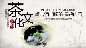 Șablon PPT temă cultura ceaiului în stil chinezesc cu cerneală