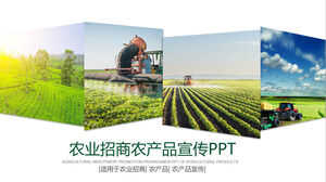 带图片拼接背景的农业招商PPT模板