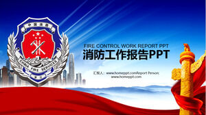 Синий шаблон отчета о работе огня PPT