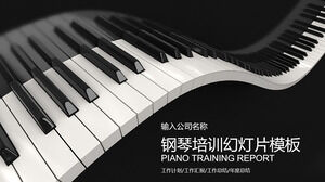 Modèle PPT d'éducation et de formation au piano avec un beau fond de touches de piano