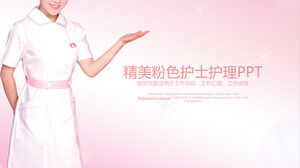 Шаблон PPT для медсестры с розовым градиентным фоном