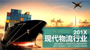 Șablon PPT de logistică de expediere cu fundal pentru containere navale
