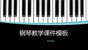 Nauczanie muzyki szablon kursów PPT z czarno-białym tłem klawiszy fortepianu