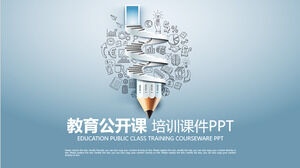 Образовательный и обучающий шаблон PPT открытого класса с творческим карандашным фоном, нарисованным вручную