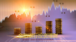 Șablon PowerPoint pentru managementul investițiilor și financiar cu valută și fundal grafic de tendințe