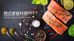 Șablon PPT de bucătărie străină de fundal din bucătăria coreeană
