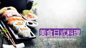 Modello PPT di cucina giapponese di sushi