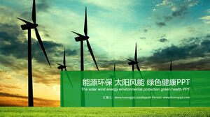Téléchargement gratuit du modèle PPT d'énergie éolienne verte nouvelle énergie
