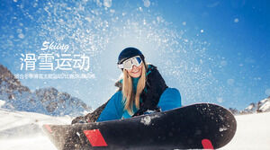 Winterskifahren Powerpoint-Vorlage kostenlos herunterladen