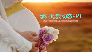 Dynamische schwangere Mutter und Baby PPT-Vorlage kostenloser Download