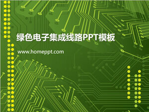 Grüner elektronischer integrierter Schaltkreishintergrund PPT-Vorlage
