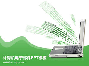 Technologie-PPT-Vorlage mit Computer-E-Mail-Hintergrund