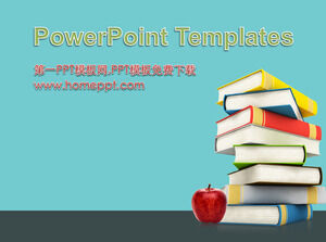 Books textbook Apple background education PPT template