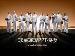 Modello PPT di sport di sfondo dell'atleta della stella del basket NBA