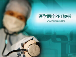 Medical medical slide template download with doctor stethoscope background