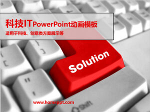Șablon PowerPoint de internet pentru tehnologie IT cu fundal personalizat pentru tastatură