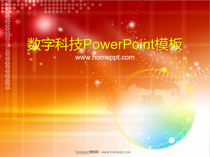 Modelo de PowerPoint de tecnologia de tema de tempo digital download grátis