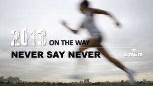 High-speed running athlete PowerPoint template download