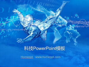 Download do modelo de PowerPoint de fundo de pessoas de tecnologia azul
