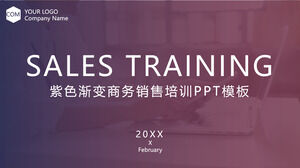 Unduhan template PPT pelatihan penjualan gaya bisnis sederhana ungu