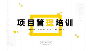 Download simples do modelo de PPT de treinamento de gerenciamento de projetos de correspondência de cores amarela e preta