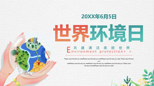 Plantilla PPT del Día Mundial del Medio Ambiente con el fondo de la tierra