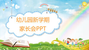 Yeni dönemde Xinxin Karikatür Anaokulunun veli toplantısı için PPT şablonu