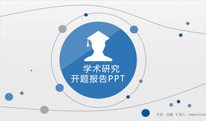 Download gratuito do modelo PPT para proposta acadêmica com fundo de curva de ponto azul
