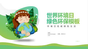 Modèle PPT vert simple de la Journée mondiale de l'environnement
