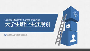 Modelo de PPT estável azul para planejamento de carreira de estudantes universitários