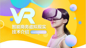 Modèle PPT d'introduction à la technologie de réalité virtuelle VR de mode couleur