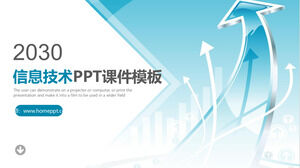 Шаблон программного обеспечения PPT по информационным технологиям с фоном Blue Arrow