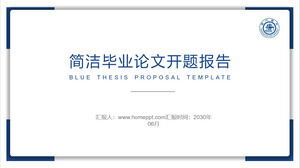 Mavi minimalist mezuniyet tezi açılış raporu PPT şablonu