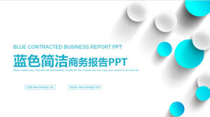 青い簡潔な作業報告書PPTテンプレート