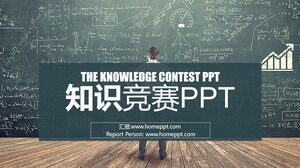 Modelo de PPT para concurso de conhecimento de fundo de quadro-negro