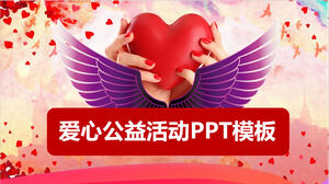 Șablon PPT pentru bunăstarea publică cu fundal roșu de dragoste