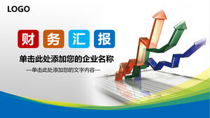 Modelo PPT para relatórios financeiros com fundo de cartela de cores