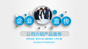 Templat PPT Profil Perusahaan Dinamis Biru