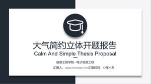 Plantilla PPT de estilo de tarjeta simple y práctica para informe de propuesta de defensa de graduación